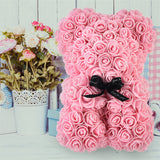 Valentine's Day Gift for Women: Rose Bear Eternal Flower Teddy Bear 25cm Flower Rose Teddy Bear
