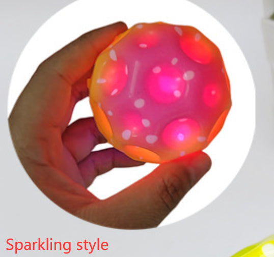 Hole Ball Soft Bouncy Ball Anti-fall Moon Shape Porous Bouncy Ball Kids Indoor Outdoor Toy Ergonomic Design