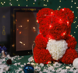 Valentine's Day Gift for Women: Rose Bear Eternal Flower Teddy Bear 25cm Flower Rose Teddy Bear